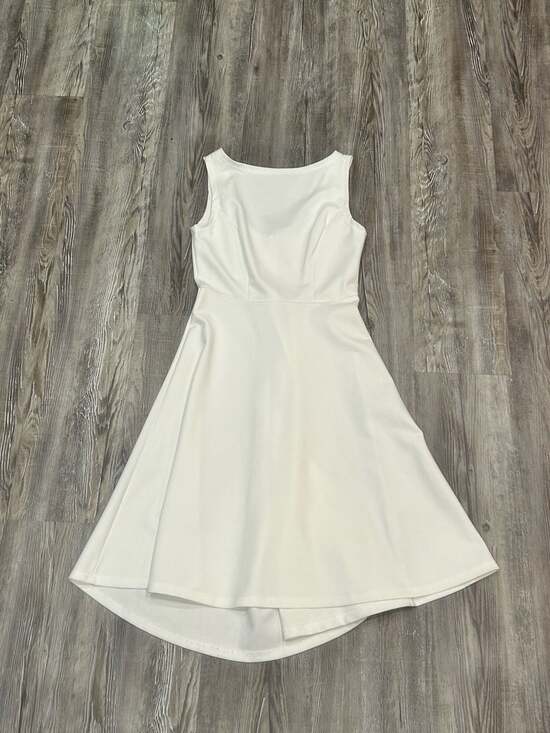 REORIA Dresses & Skirts - REORIA Boat Neck Sleeveless High Low Fit and Flare Dress White Small